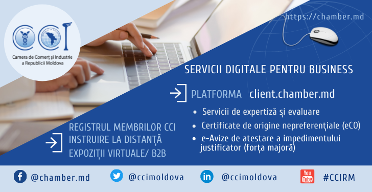 Serviciile digitale ale CCI a RM pentru business – ECONOM şi SIMPLU în utilizare